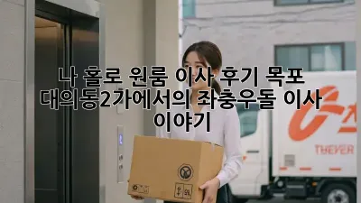 나 홀로 원룸 이사 후기: 목포 대의동2가에서의 좌충우돌 이사 이야기