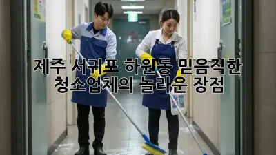 제주 서귀포 하원동 믿음직한 청소업체의 놀라운 장점!